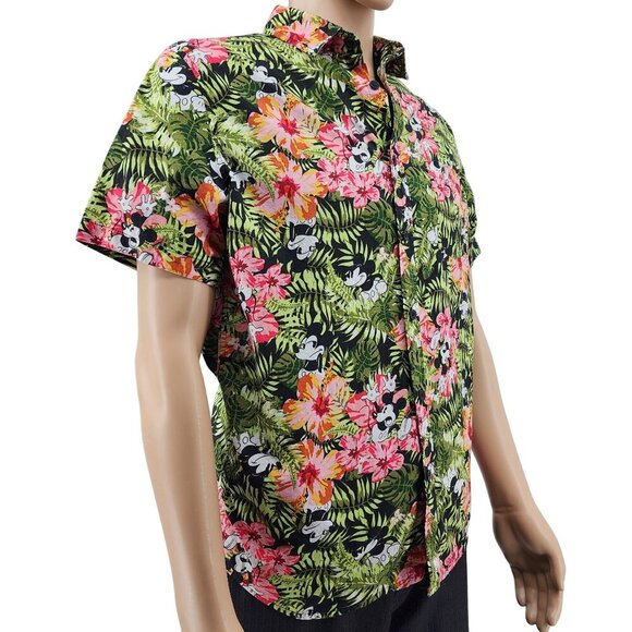 Disney Mickey Mouse Tropical Floral Hawaiian Shirt, Men's Medium - Picture 1 of 11